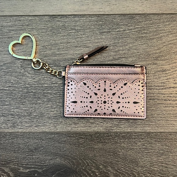 Victoriaβs Secret Rose-gold with Gold Hardware Slim Wallet Keychain - Picture 1 of 4